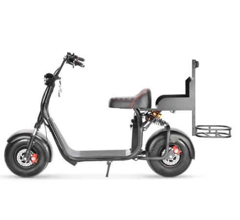 Features of seated fat tire scooter